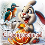 Фантастическая зимняя гиф-открытка С воскресеньем