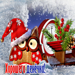 Изумительная открытка Хорошего денечка! С совушкой