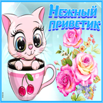 Мирная и гармоничная открытка Нежный приветик!