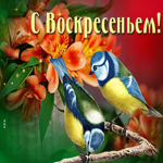 Необыкновенная открытка с птичками С воскресеньем