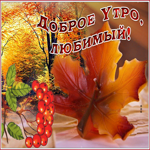 Оригинальная открытка с листочками Доброе утро, любимый