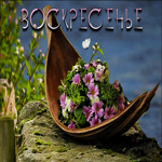 Оригинальная открытка Воскресенье! С бабочкой и цветами