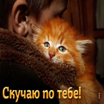 Поразительная открытка с грустным котенком Скучаю по тебе!