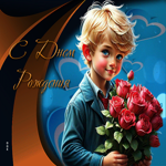 Прекрасная и нежная гиф-открытка с мальчиком С днем рождения