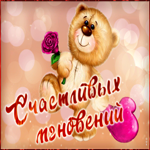 Прикольная открытка Счастливых мгновений с мишкой
