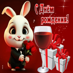 Роскошная открытка с вином С днем Рождения