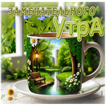 Солнечная лучистая летняя гиф-открытка Замечательного утра