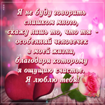 Ты особенный человек в моей жизни, я люблю тебя