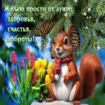 Веселая и нежная открытка Желаю от души здоровья, доброты