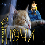 Виртуальная открытка с кошечкой Спокойной ночи