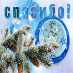 Виртуальная открытка спасибо с веткой ели