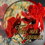 Яркая открытка с розочками Тебе, моя хорошая