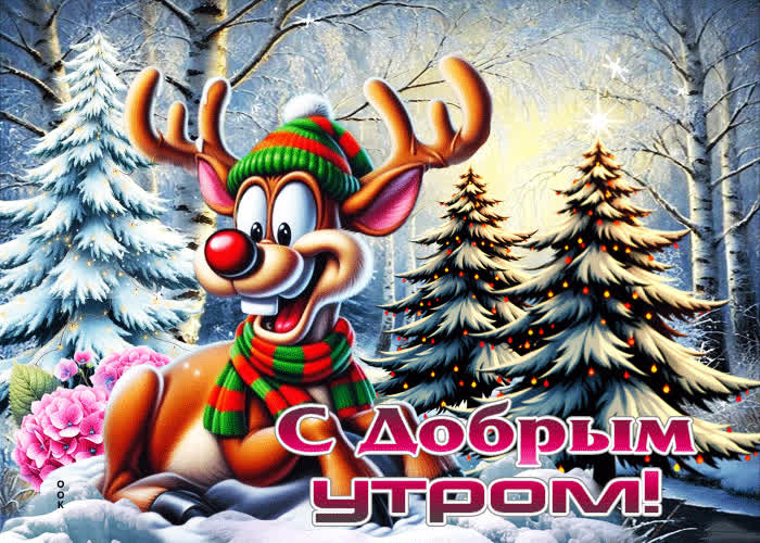 Postcard безмятежная зимняя гиф-открытка с добрым утром