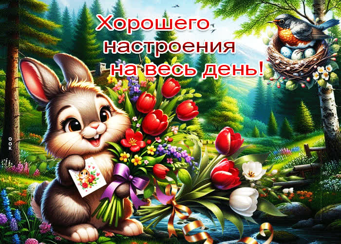 Postcard чистая весенняя открытка хорошего настроения на весь день