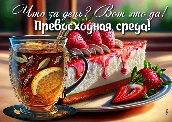 Postcard что за день? вот это да! превосходная среда!