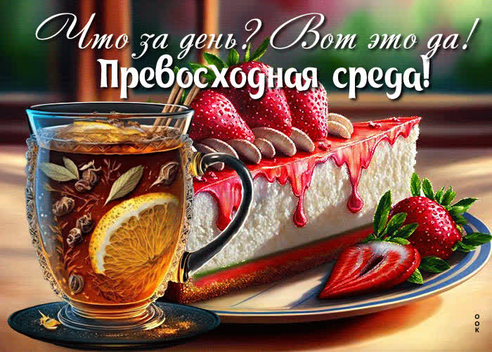 Postcard что за день? вот это да! превосходная среда!