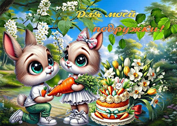 Postcard чудесная и благоухающая весенняя гиф-открытка для моей подружки