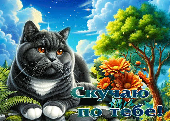 Postcard цветочная гиф-открытка скучаю по тебе