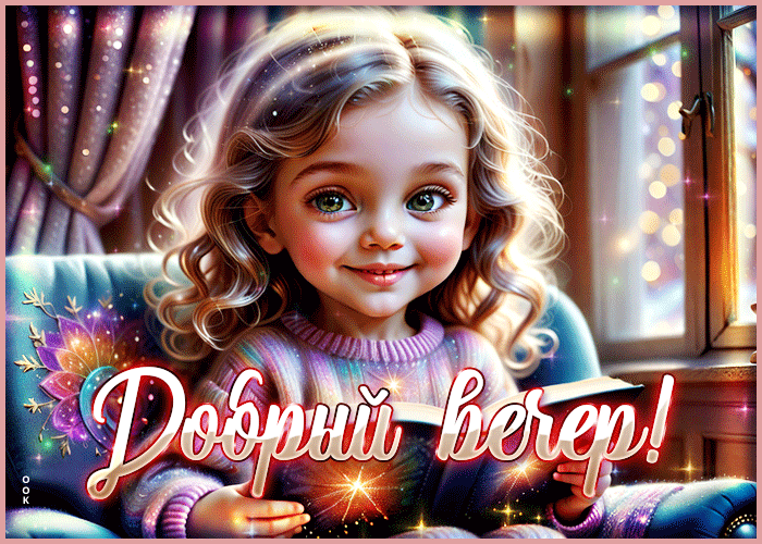 Picture добродушная и ласковая гиф-открытка добрый вечер