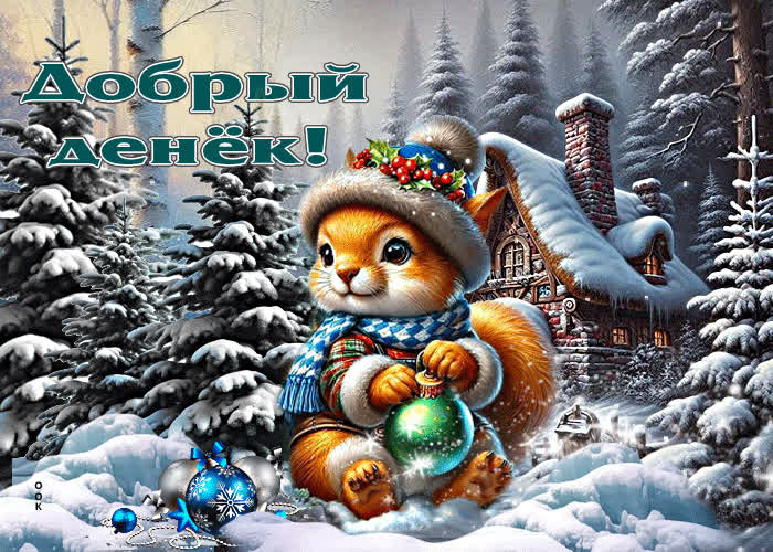 Postcard добродушная зимняя гиф-открытка добрый денек