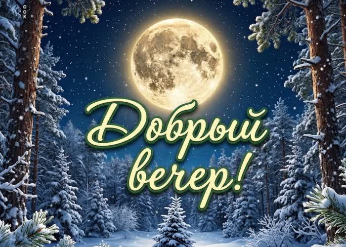 Postcard добрый зимний вечер! пусть будет уютно.