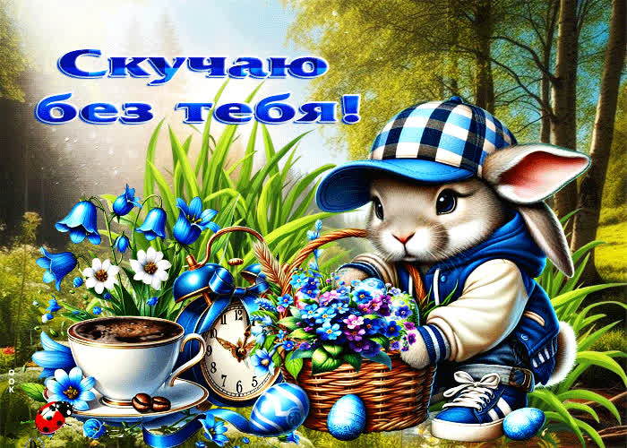 Postcard душевная весенняя открытка скучаю без тебя