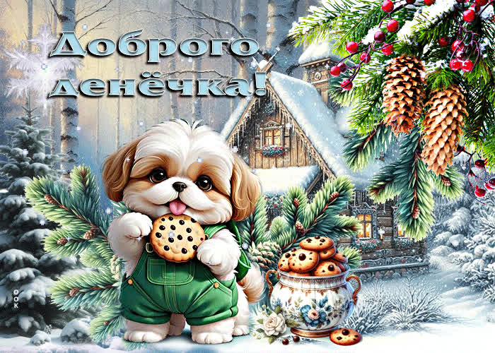 Picture душевная зимняя гиф-открытка доброго денечка