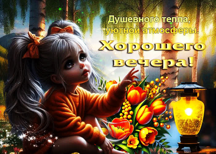 Postcard душевного тепла, уютной атмосферы. хорошего вечера