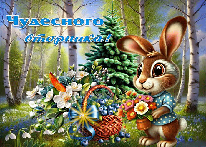 Picture фантастическая и жизнерадостная весенняя гиф-открытка чудесного вторника