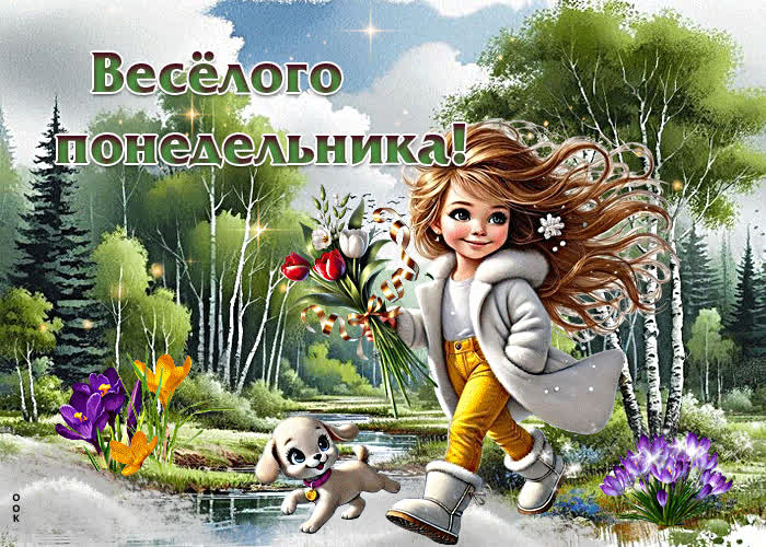 Postcard фееричная открытка веселого понедельника