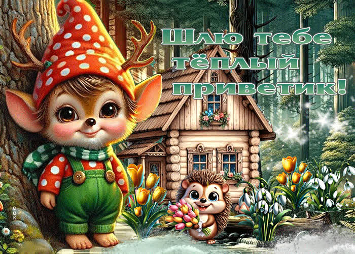 Postcard гиф-открытка шлю тебе теплый приветик