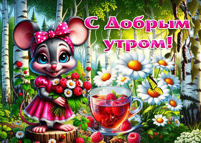 Picture искрящая летняя гиф-открытка с добрым утром