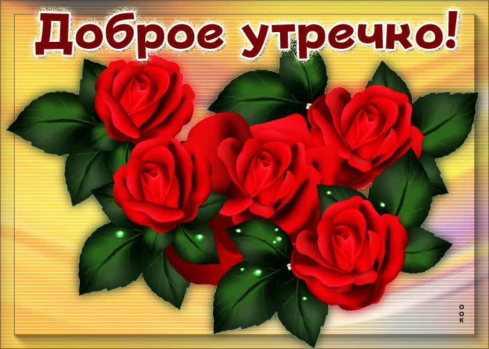 Открытка картинка доброе утречко с розами