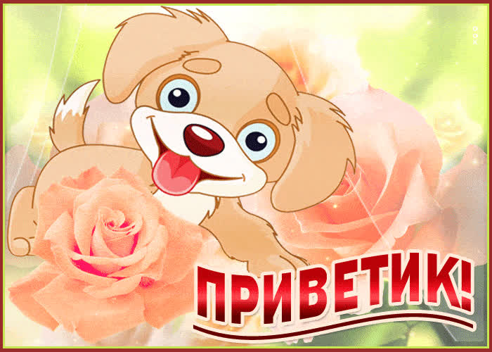 Картинка картинка привет с собачкой