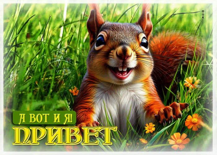 Picture классная открытка а вот и я! привет