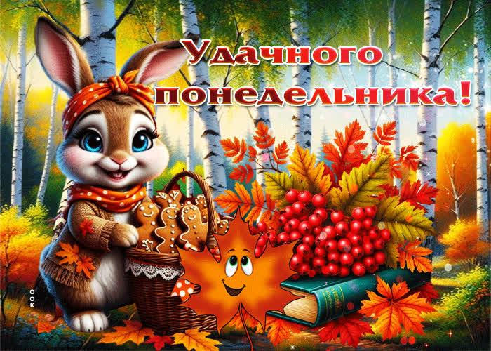 Picture классная, позитивная осенняя гифка удачного понедельника