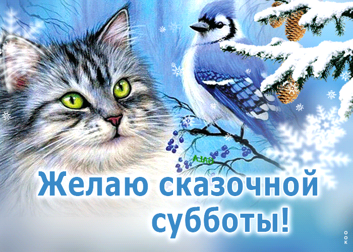 Postcard колоритная анимационная открытка желаю сказочной субботы