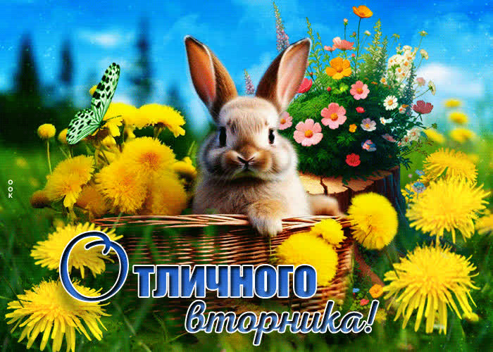 Postcard красивая анимационная летняя открытка отличного вторника