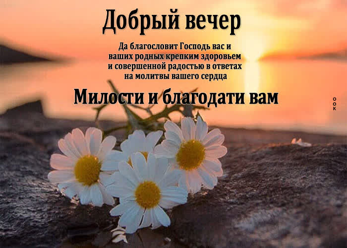Postcard красивая картинка добрый вечер! милости и благодати вам