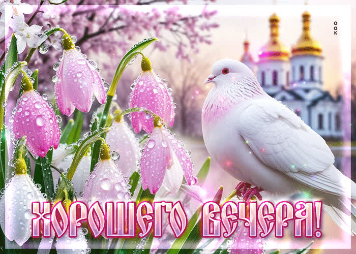 Picture ласковая, благоухающая весенняя гиф-открытка хорошего вечера