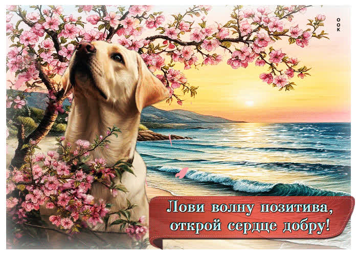 Picture лови волну позитива, открой сердце добру