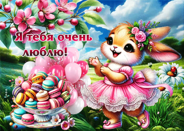 Picture лучезарная весенняя открытка я тебя очень люблю