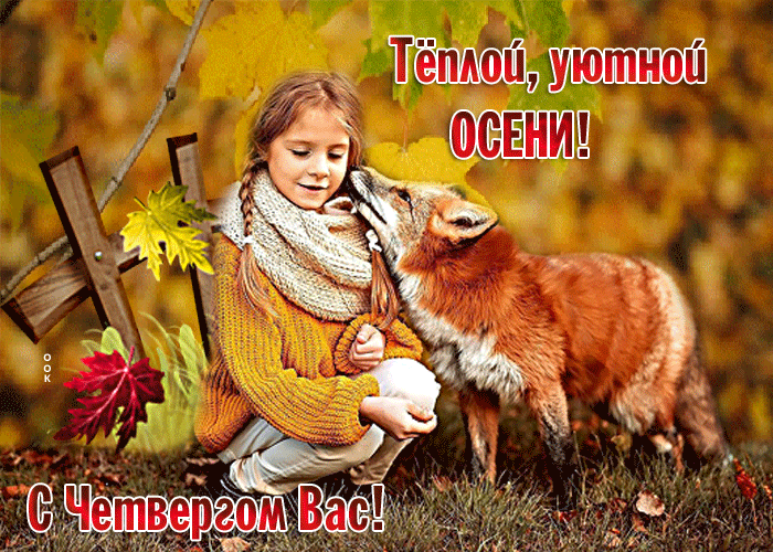 Picture милая открытка теплой, уютной осени! с четвергом вас