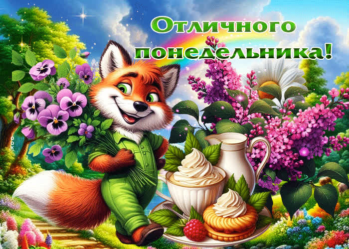 Postcard насыщенная весенняя открытка отличного понедельника