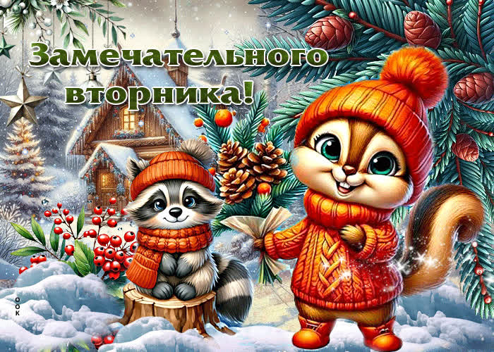 Picture неповторимая зимняя гиф-открытка замечательного вторника