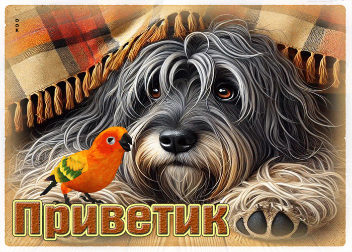 Postcard нежная гиф-открытка приветик
