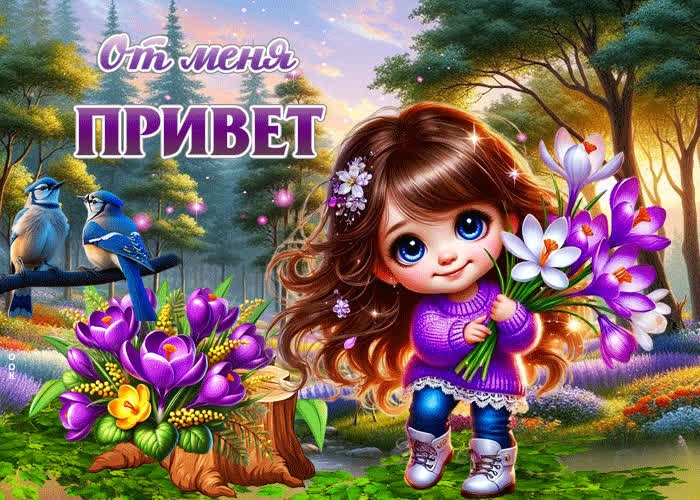 Postcard нежная весенняя открытка от меня привет