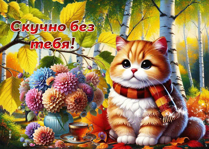 Picture очаровательная, чудесная осенняя гифка скучно без тебя