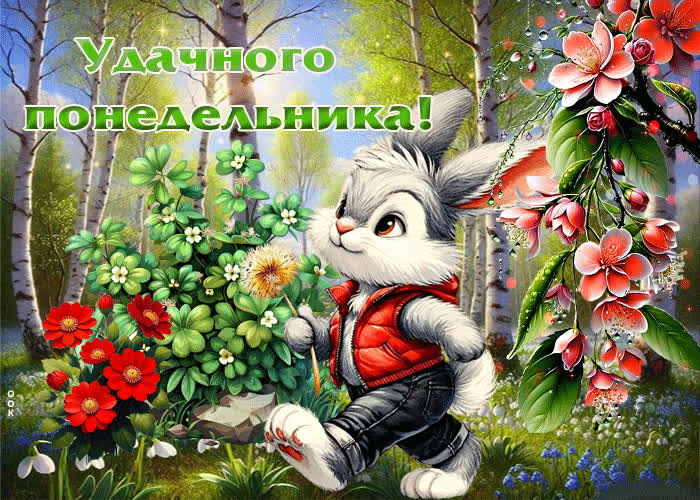 Picture очаровательная и радужная весенняя гиф-открытка удачного понедельника