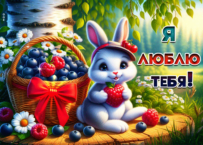 Postcard очаровательная летняя гиф-открытка я люблю тебя